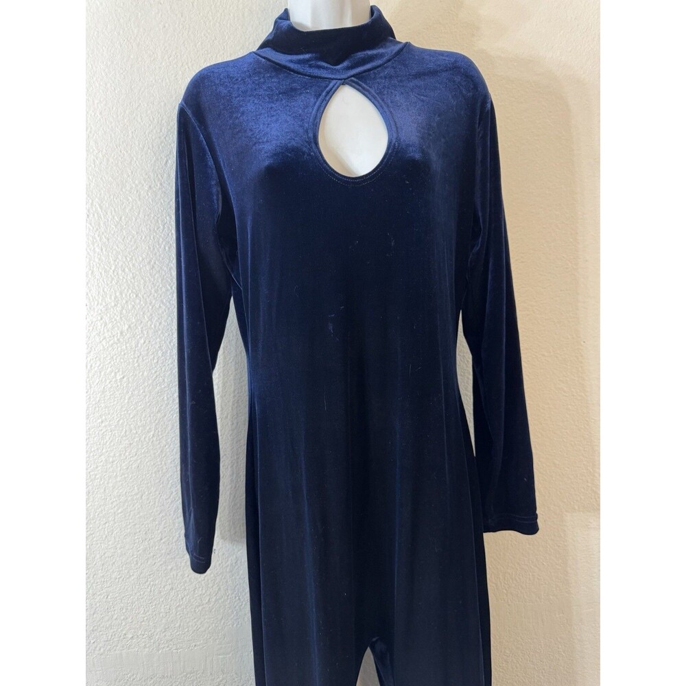 Moda International Blue Velvet Dressy Jumper Large
